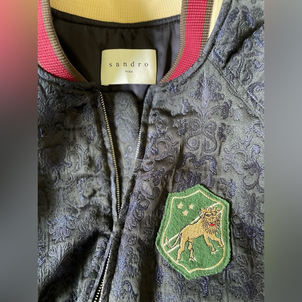 Sandro Jacquard Floral Bomber Jacket - Picture 5 of 7